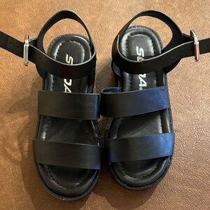 Soda Black Kids Sandals